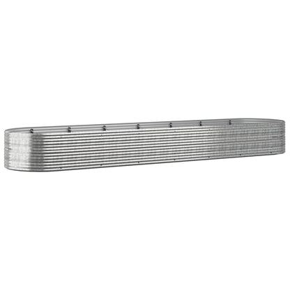 Høybed pulverlakkert stål 584x140x68 cm sølv