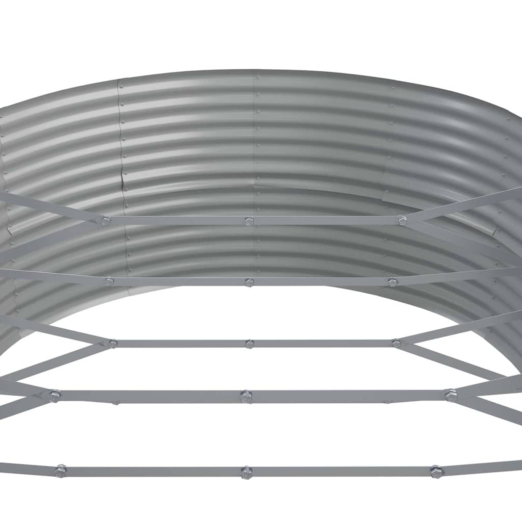 Høybed pulverlakkert stål 584x140x68 cm sølv
