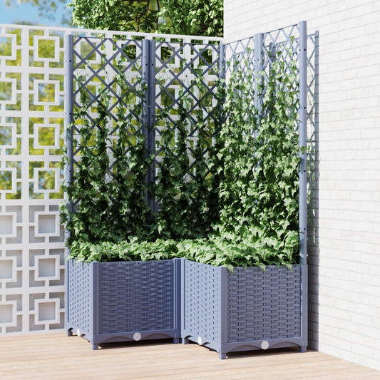 Hageespalje Plantekasse PP mørkegrå 80x80x136 cm PP