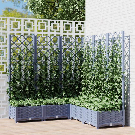 Hageespalje Plantekasse PP mørkegrå 120x120x121,5 cm PP