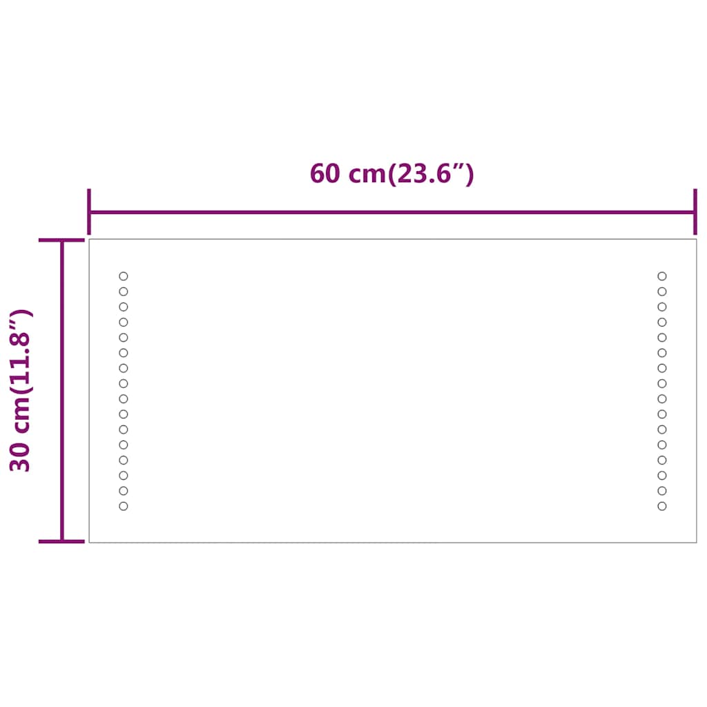 Baderomsspeil med LED 60x30 cm