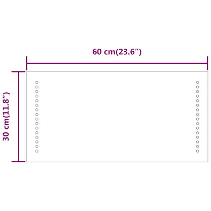 Baderomsspeil med LED 60x30 cm