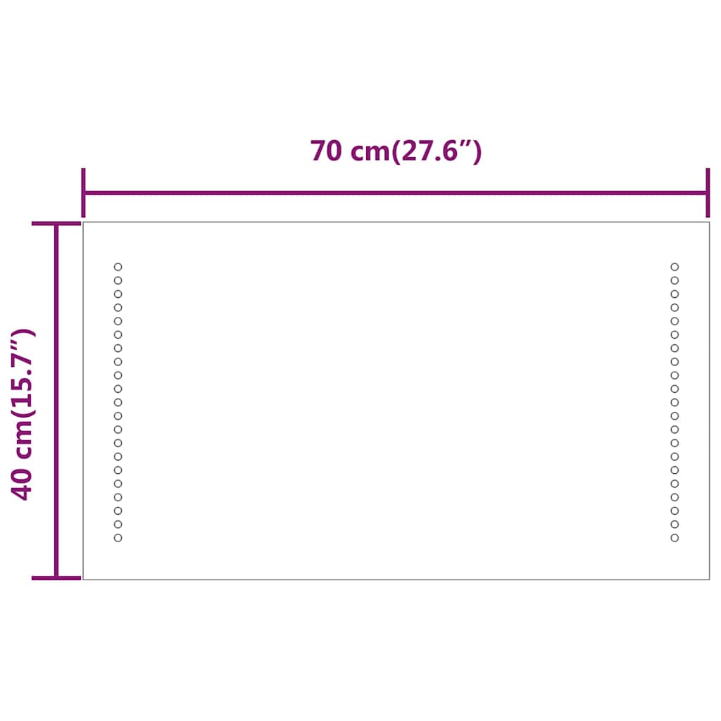 Baderomsspeil med LED 70x40 cm