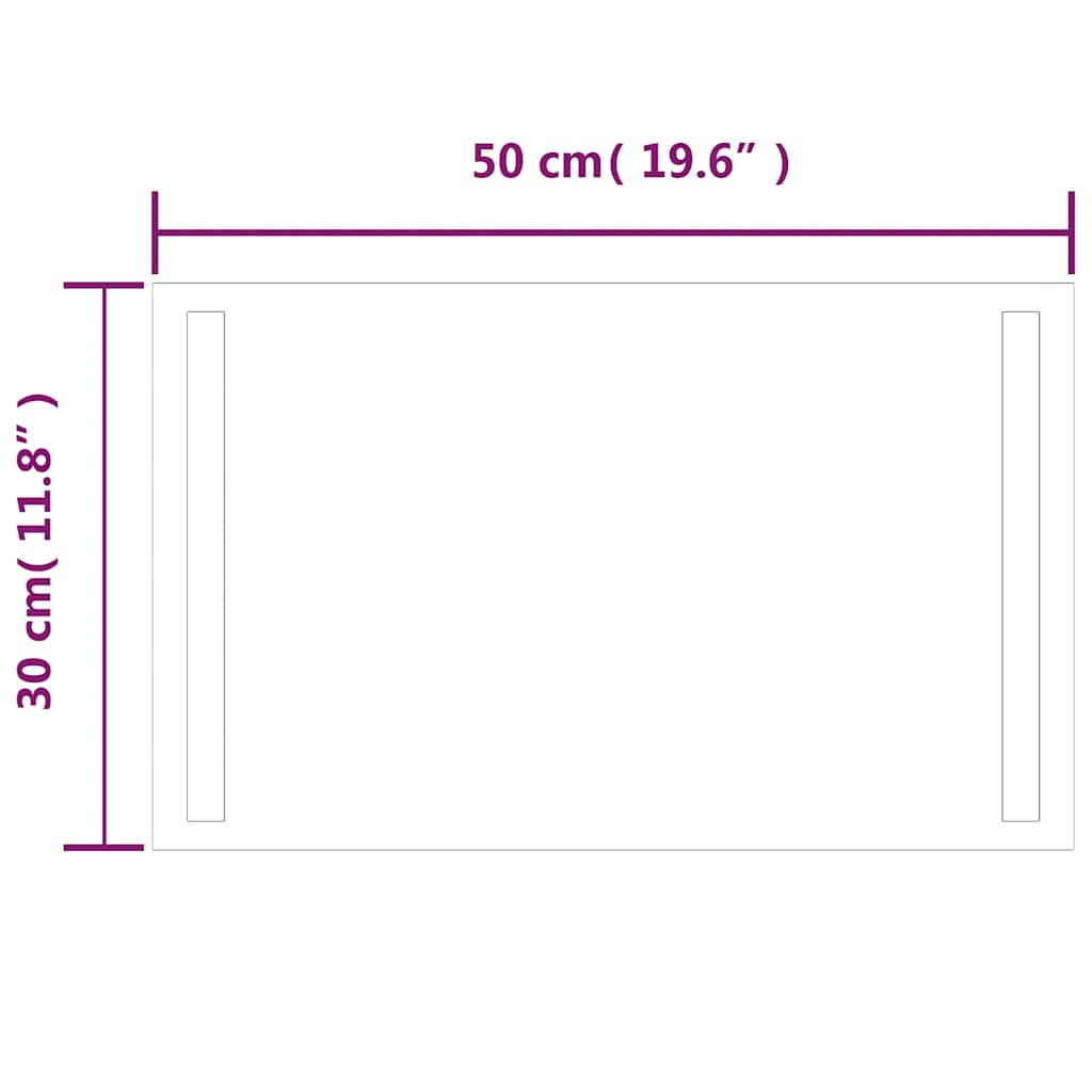 Baderomsspeil med LED 50x30 cm