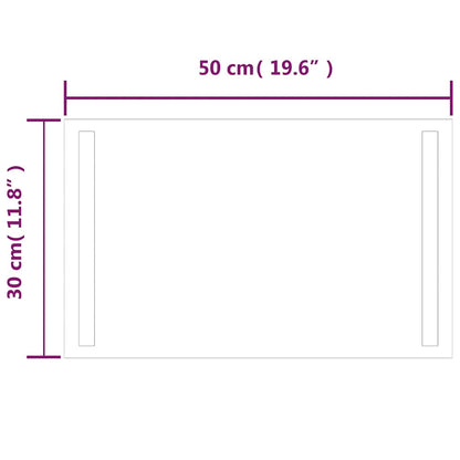 Baderomsspeil med LED 50x30 cm