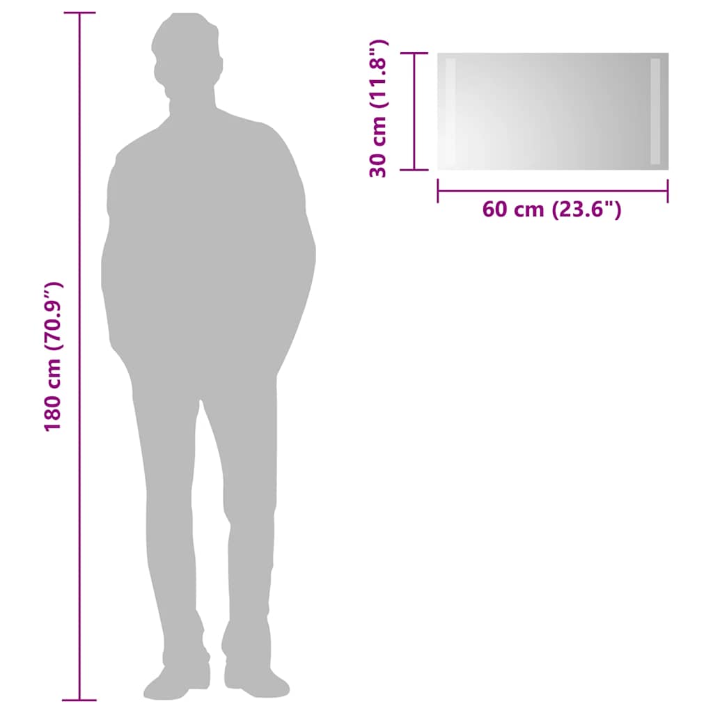 Baderomsspeil med LED 60x30 cm