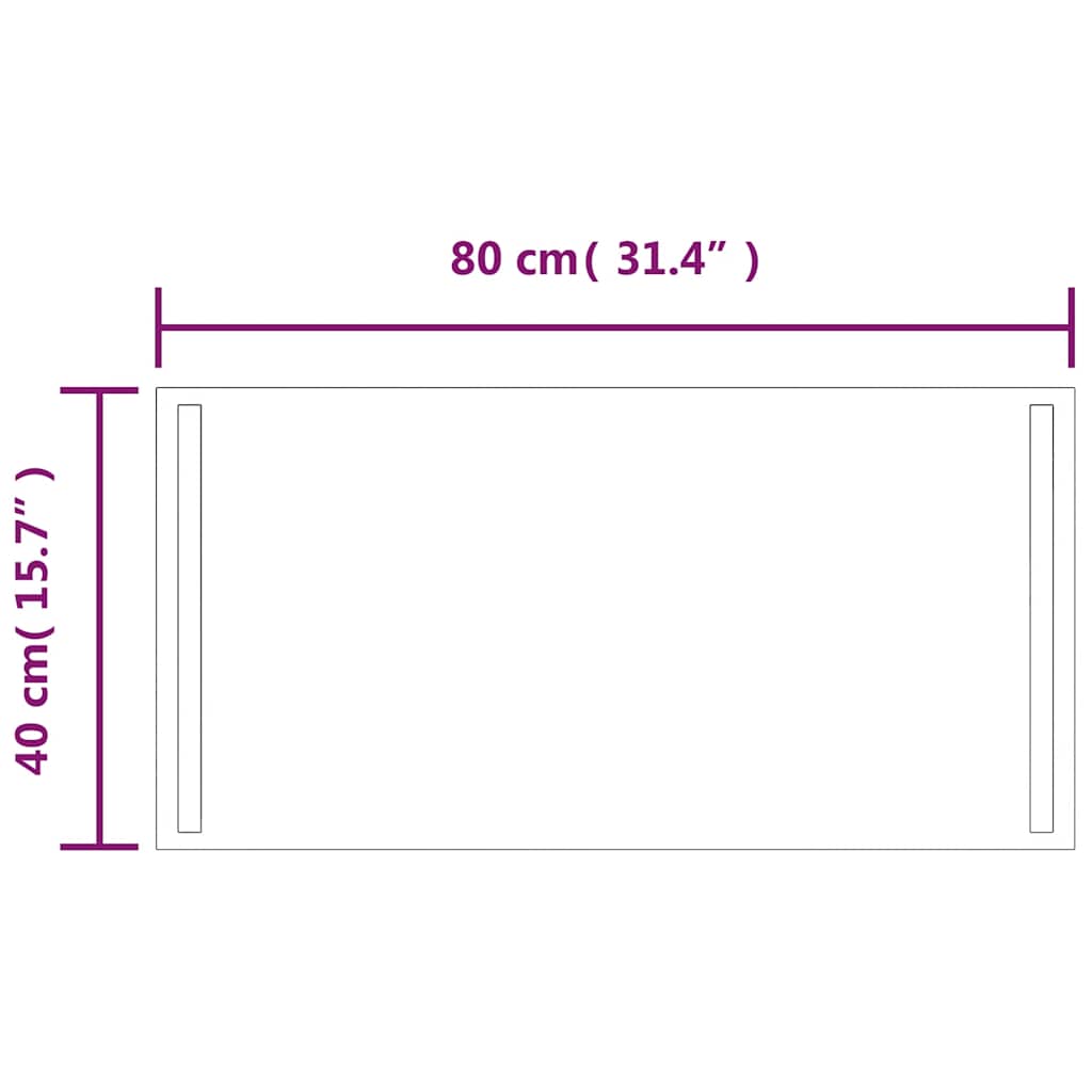 Baderomsspeil med LED 80x40 cm