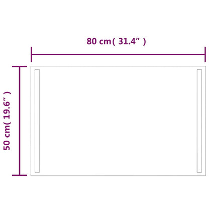 Baderomsspeil med LED 80x50 cm
