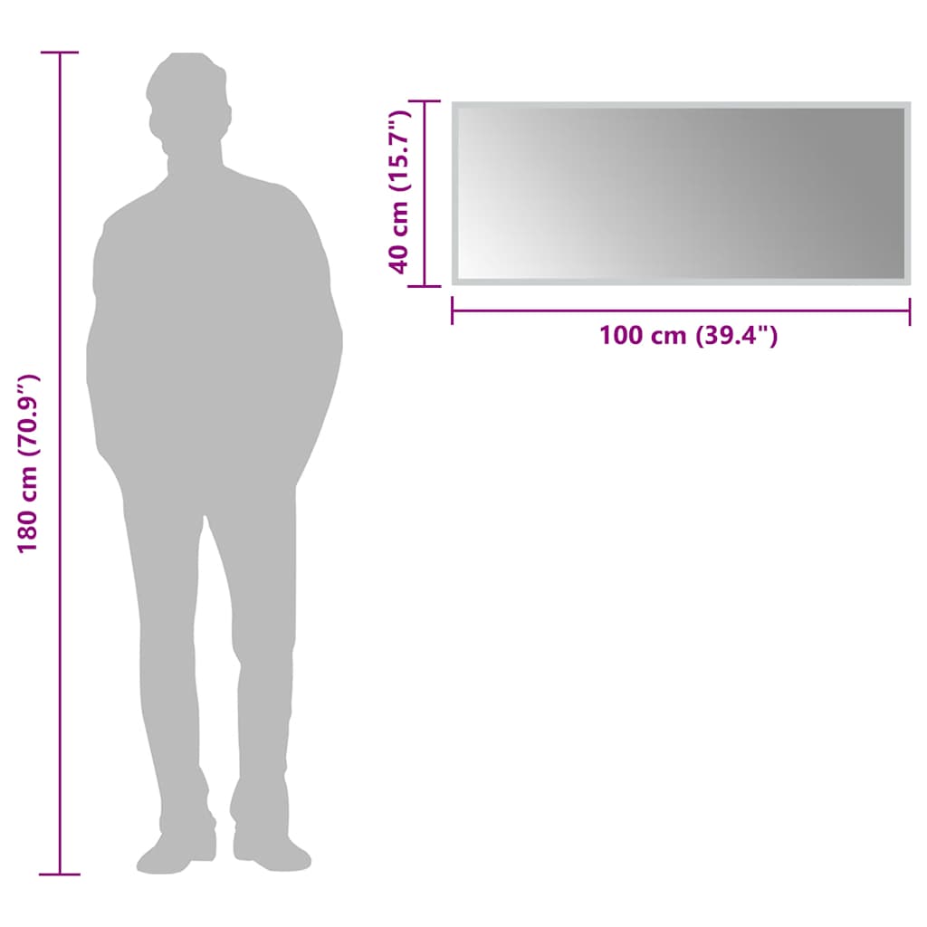 Baderomsspeil med LED 100x40 cm