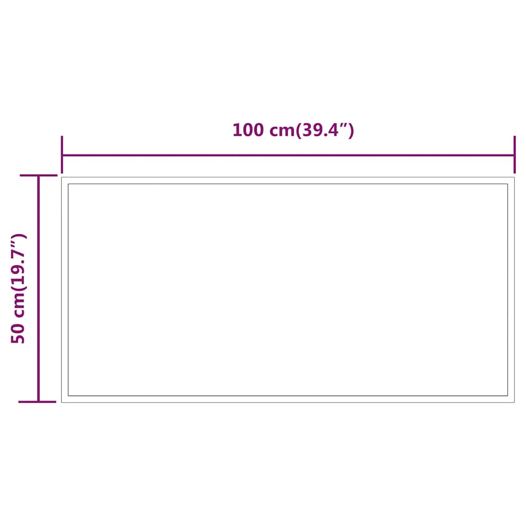 Baderomsspeil med LED 100x50 cm