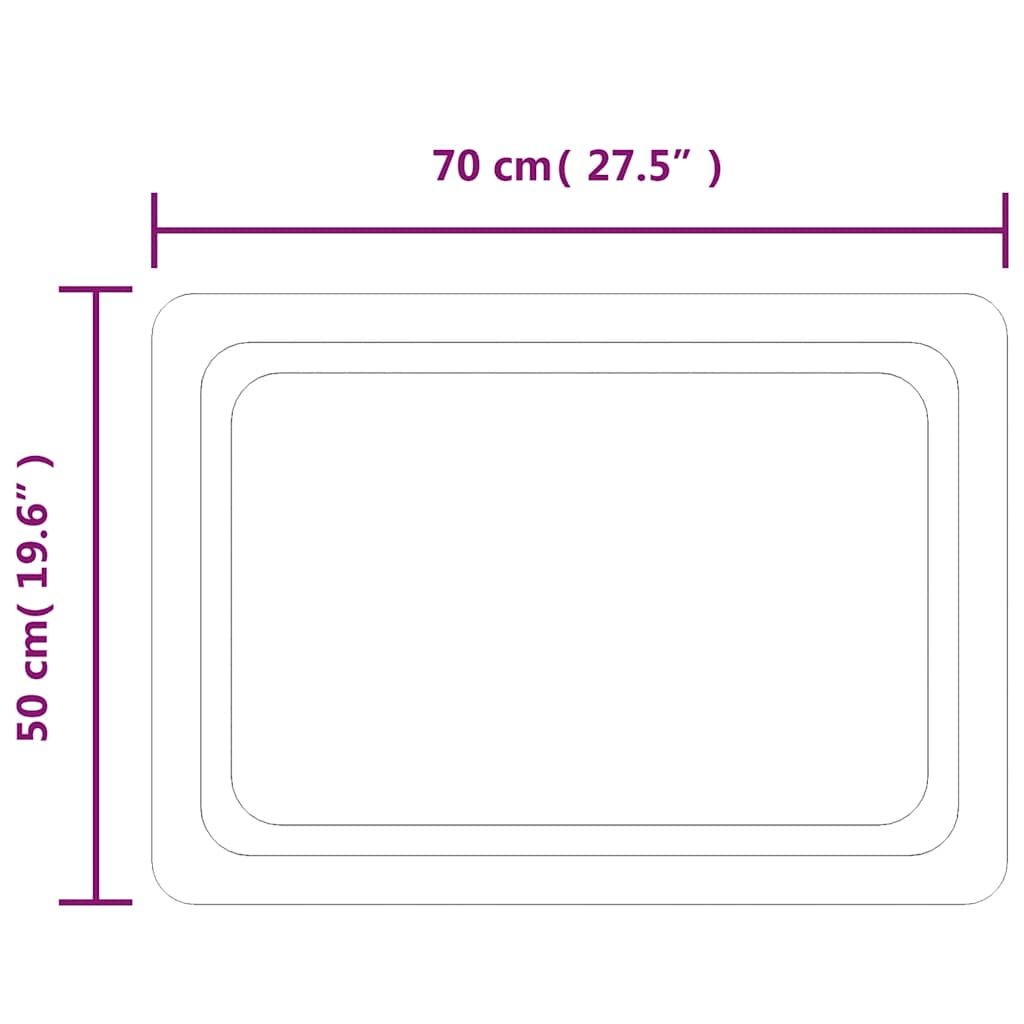 Baderomsspeil med LED 70x50 cm