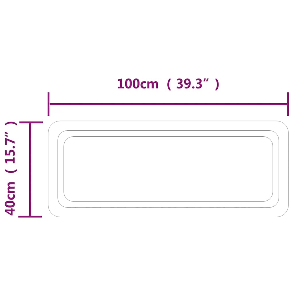 Baderomsspeil med LED 100x40 cm