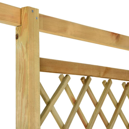 Hjørnepergola med benk 166x81x174 cm impregnert furu