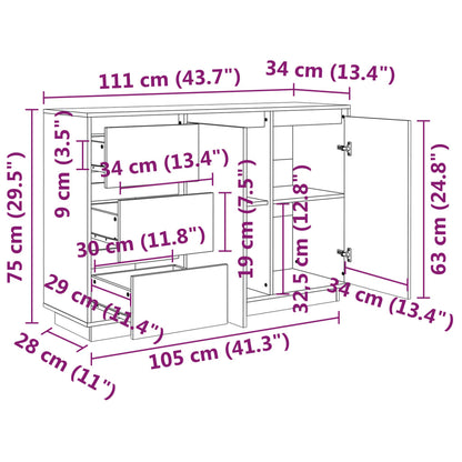 Skjenk Tre heltre furu 111x34x75 cm