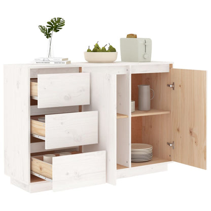 Skjenk Hvit 111x34x75 cm heltre furu