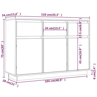 Skjenk Tre heltre furu 110x34x75 cm