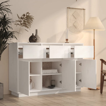 Skjenk Hvit 110x34x75 cm heltre furu
