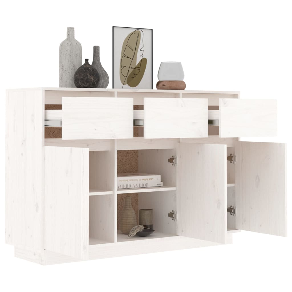 Skjenk Hvit 110x34x75 cm heltre furu