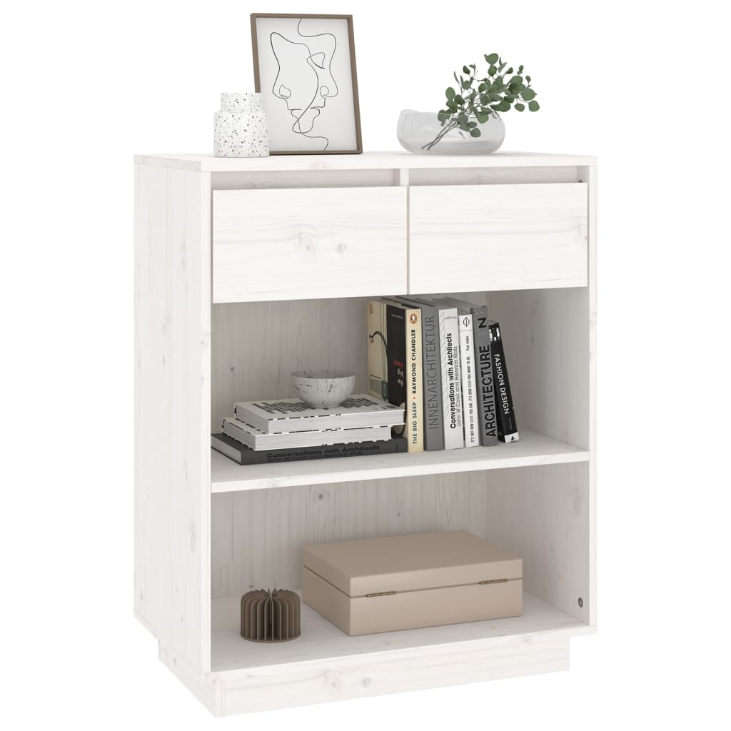 Avlastningsbord konsollbord Hvit 60x34x75 cm heltre furu