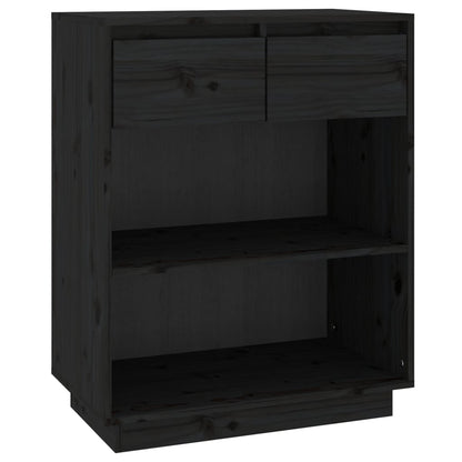 Bokhylle Svart 60x34x75 cm heltre furu
