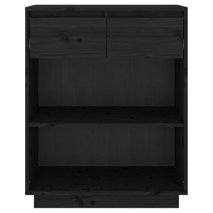 Bokhylle Svart 60x34x75 cm heltre furu