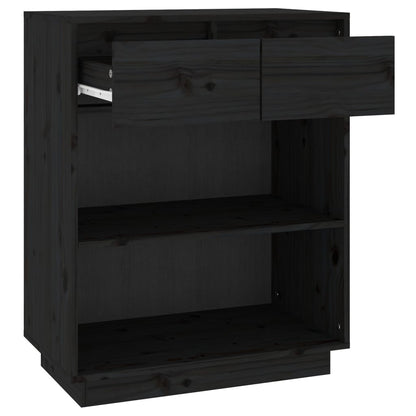 Bokhylle Svart 60x34x75 cm heltre furu