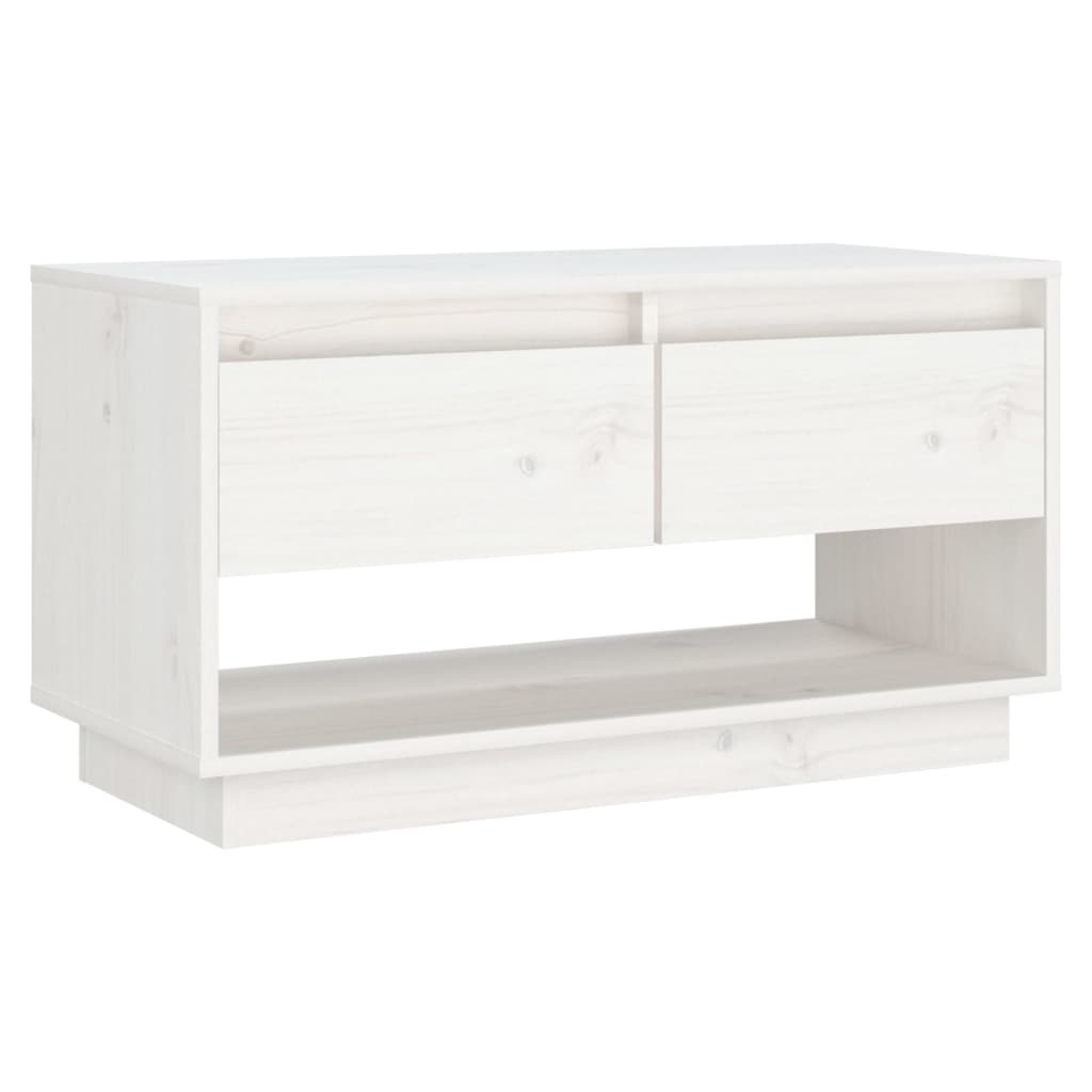 TV-Møbel Hvit TV-benk 74x34x40 cm heltre furu