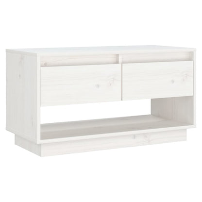 TV-Møbel Hvit TV-benk 74x34x40 cm heltre furu
