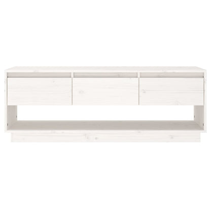 TV-Møbel Hvit TV-benk 110,5x34x40 cm heltre furu