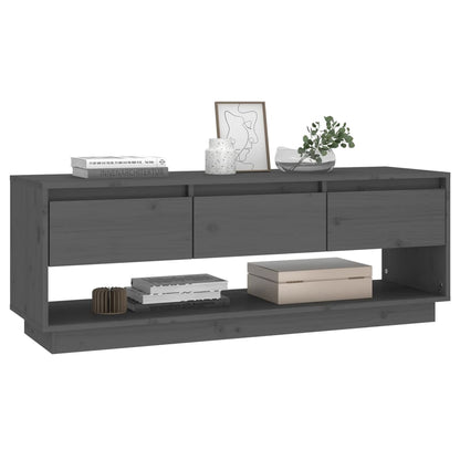 TV-Møbel Grå TV-benk 110,5x34x40 cm heltre furu