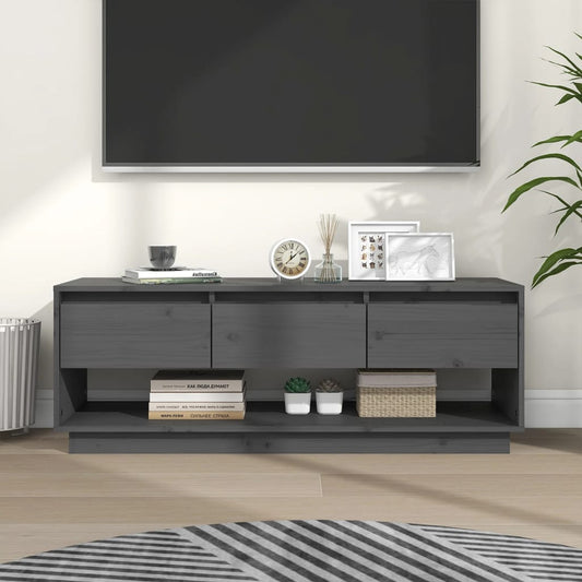 TV-Møbel Grå TV-benk 110,5x34x40 cm heltre furu