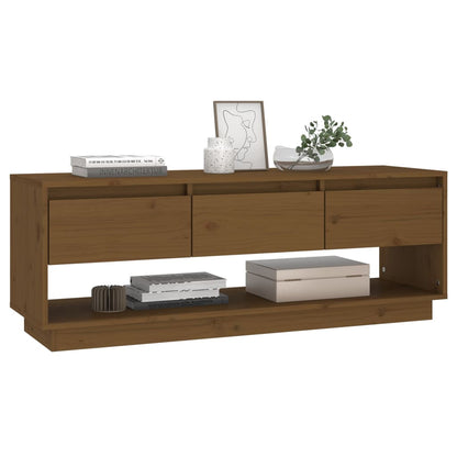 TV-Møbel Brun Tv-benk Honningbrun 110,5x34x40 cm heltre furu