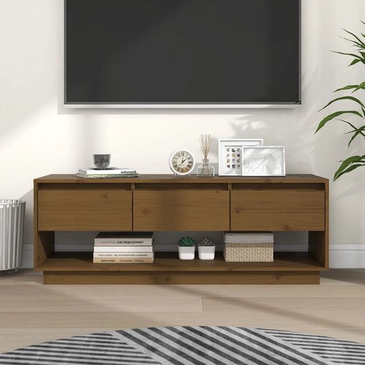 TV-Møbel Brun Tv-benk Honningbrun 110,5x34x40 cm heltre furu