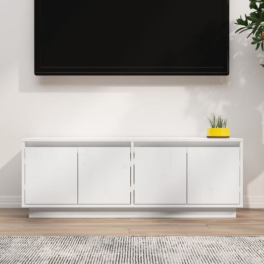 TV-Møbel Hvit TV-benk 110x34x40 cm heltre furu