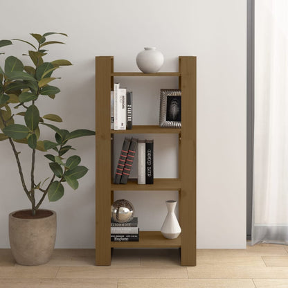 Bokhylle Honningbrun Romdeler 60x35x125 cm heltre