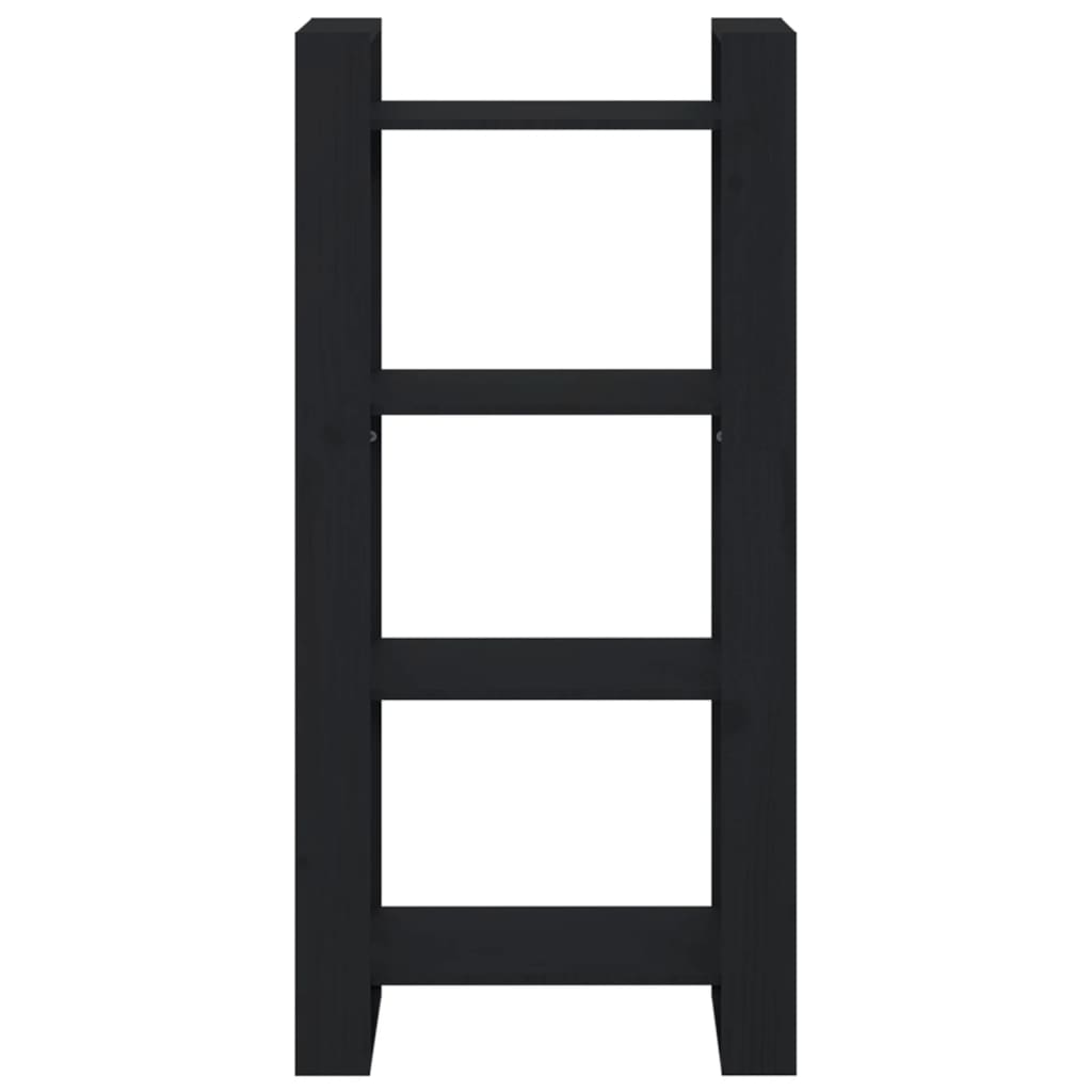 Bokhylle/romdeler svart 60x35x125 cm heltre