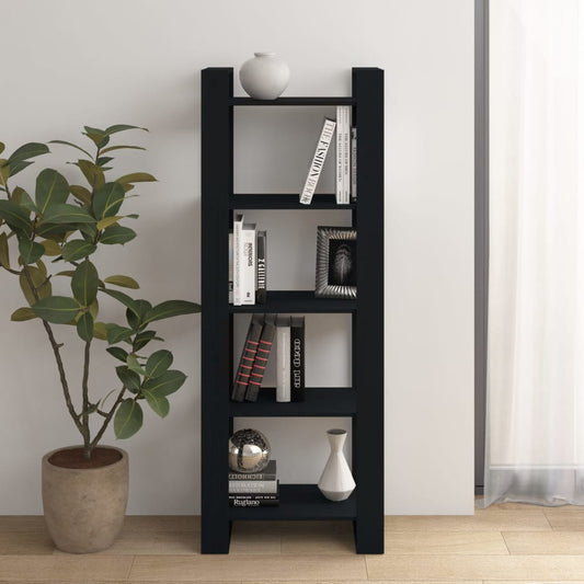 Bokhylle Svart Romdeler 60x35x160 cm heltre