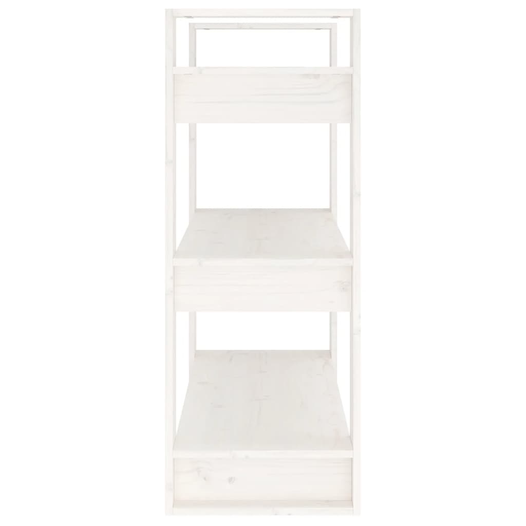 Bokhylle/romdeler hvit 80x35x91 cm heltre furu