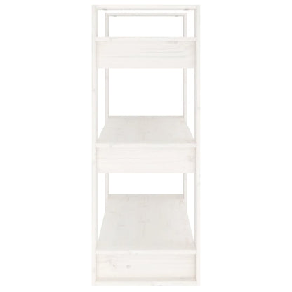 Bokhylle/romdeler hvit 80x35x91 cm heltre furu
