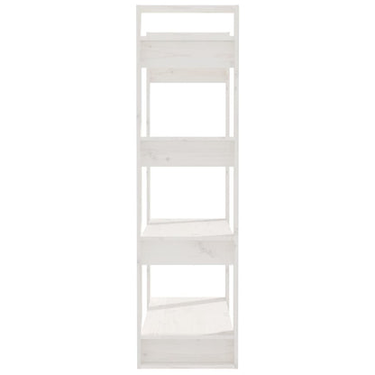 Bokhylle/romdeler hvit 80x35x125 cm heltre furu