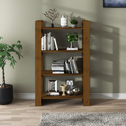 Bokhylle Honningbrun Romdeler 80x35x125 cm heltre