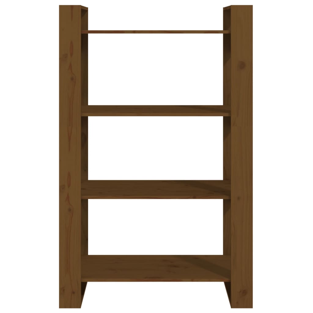 Bokhylle Honningbrun Romdeler 80x35x125 cm heltre
