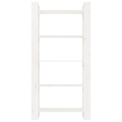 Bokhylle Hvit Romdeler 80x35x160 cm heltre furu