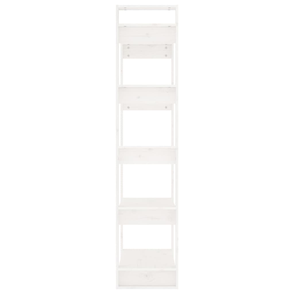 Bokhylle Hvit Romdeler 80x35x160 cm heltre furu