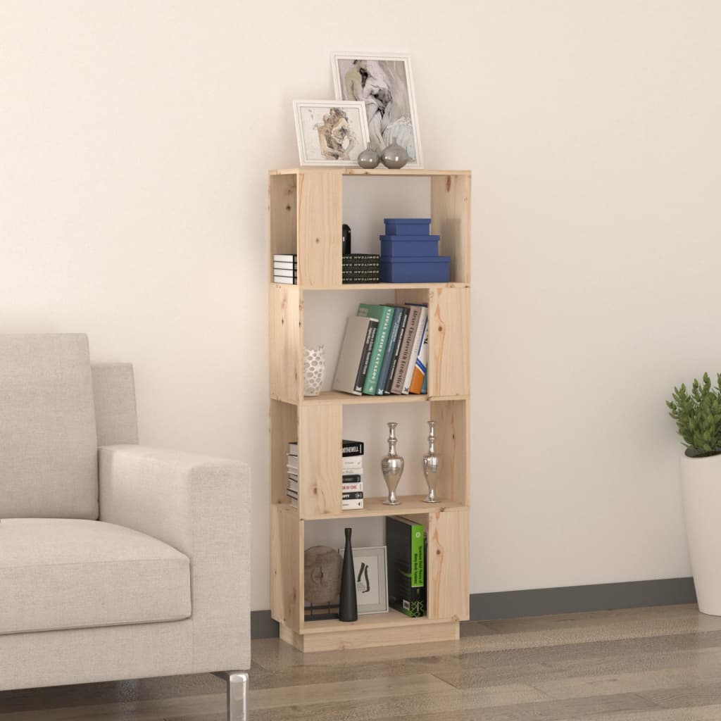 Bokhylle Tre Romdeler 51x25x132 cm heltre furu