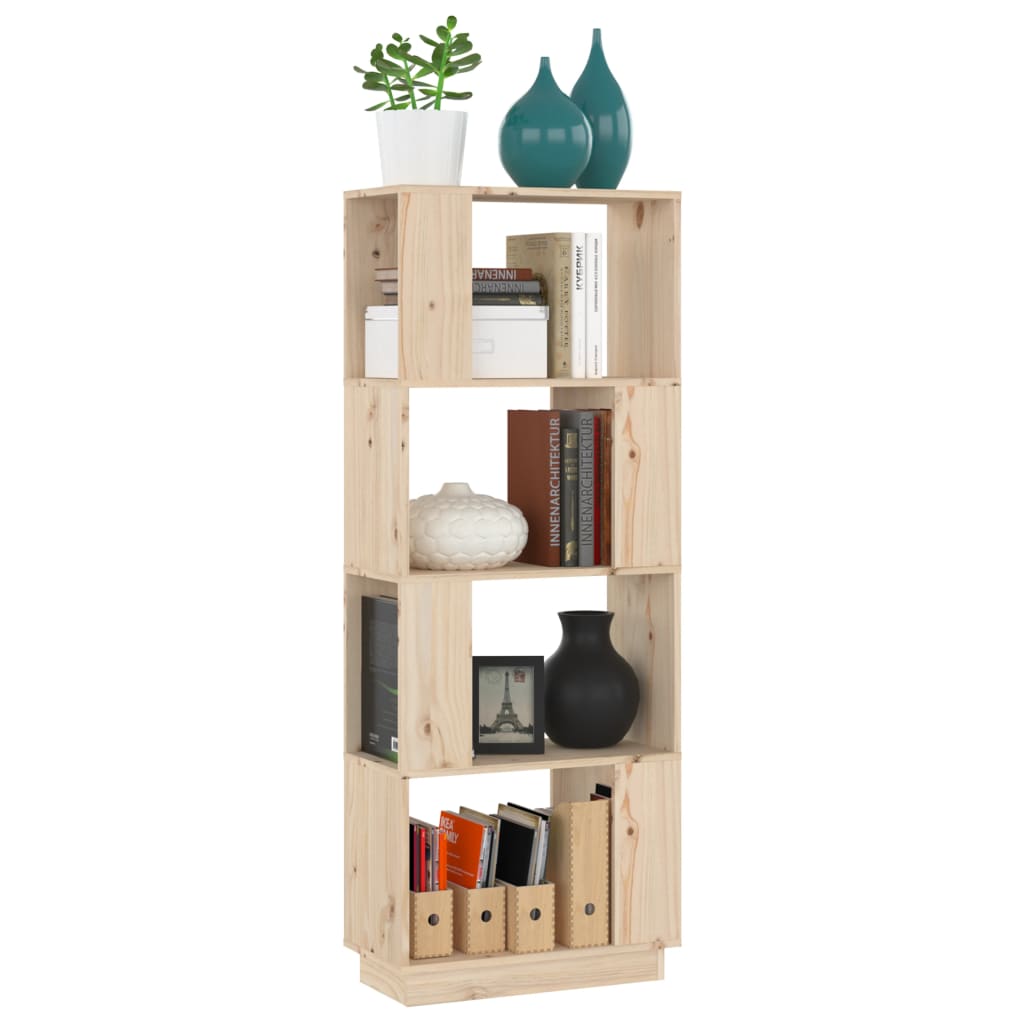 Bokhylle Tre Romdeler 51x25x132 cm heltre furu