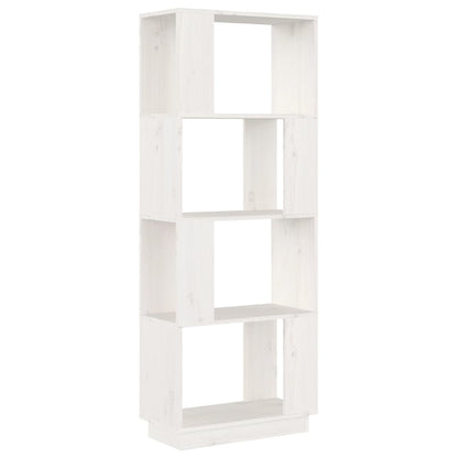 Bokhylle Hvit Romdeler 51x25x132 cm heltre furu