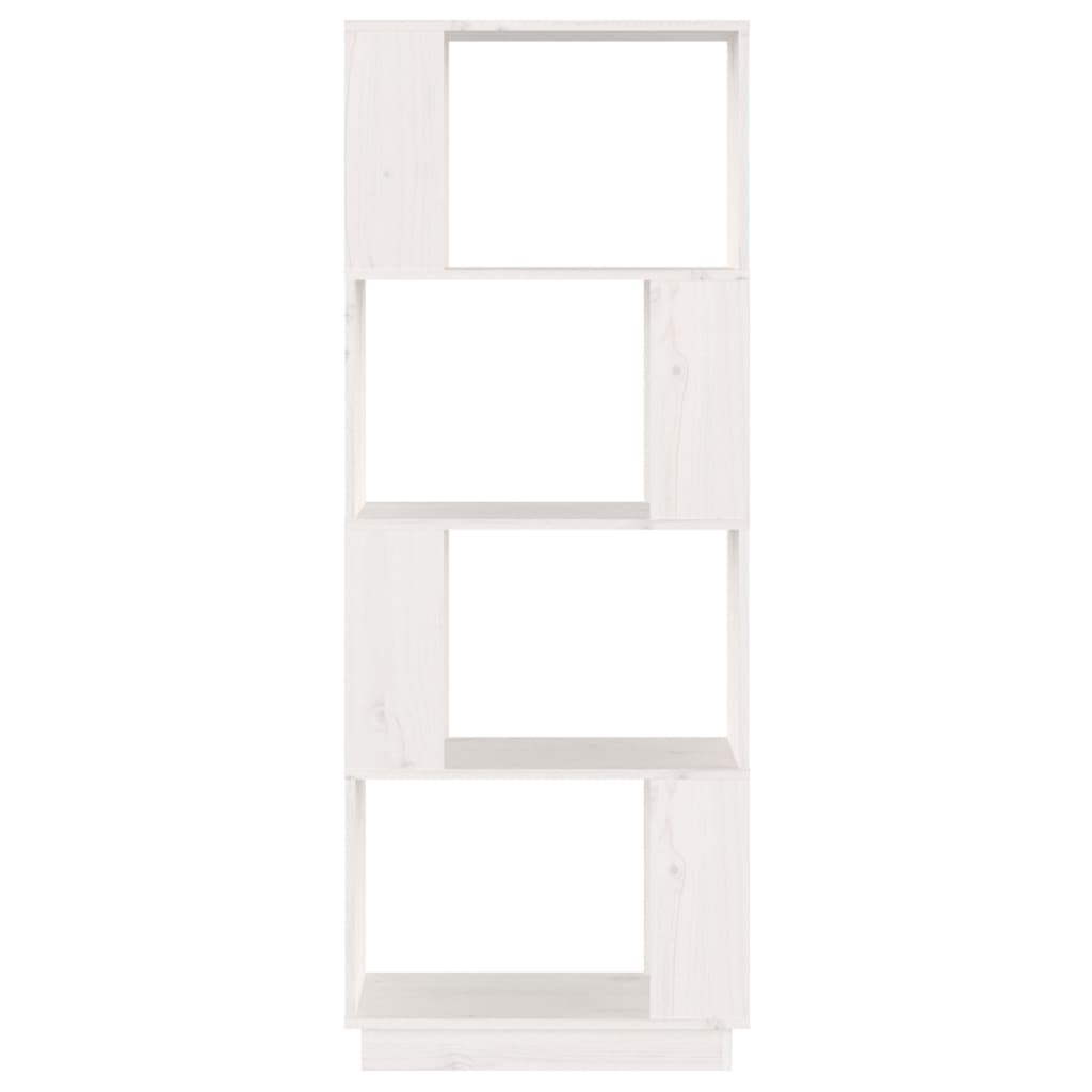 Bokhylle Hvit Romdeler 51x25x132 cm heltre furu