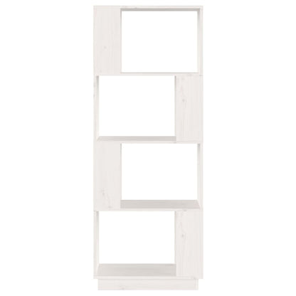 Bokhylle Hvit Romdeler 51x25x132 cm heltre furu