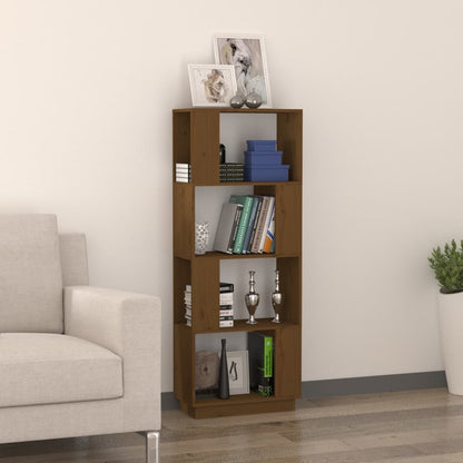 Bokhylle Honningbrun Romdeler 51x25x132 cm heltre furu